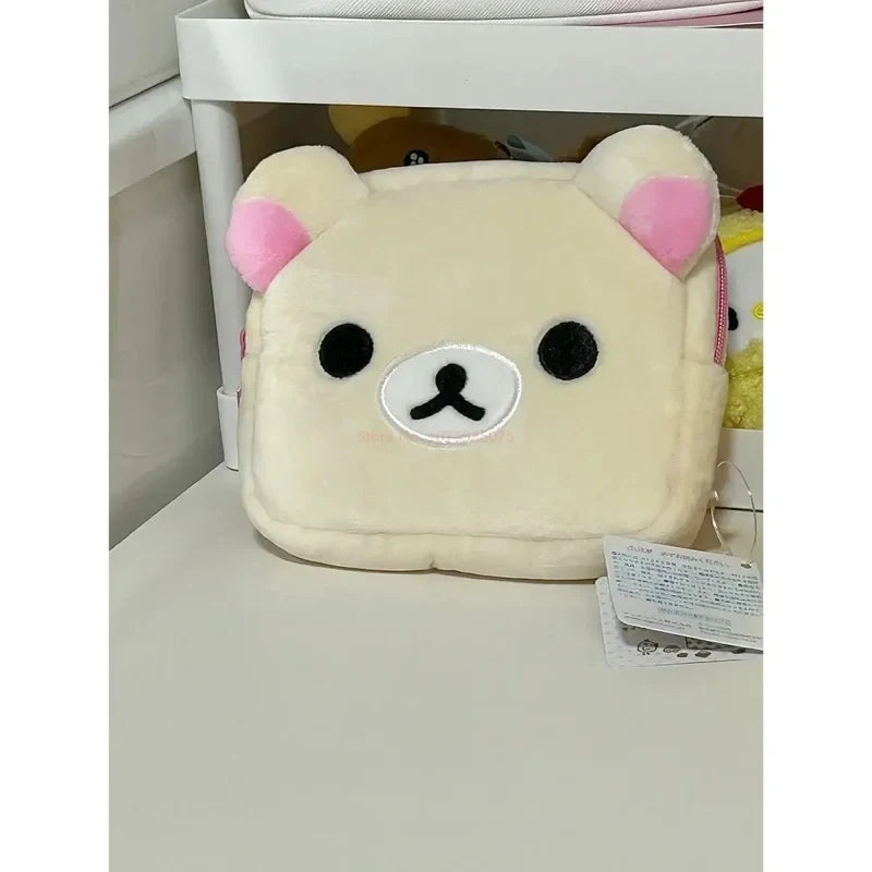 Plush Pouch San-X Rilakkuma Soft Bear Makeup Bag & Pen Case – Cute Vanity Organizer & Kawaii Accessory