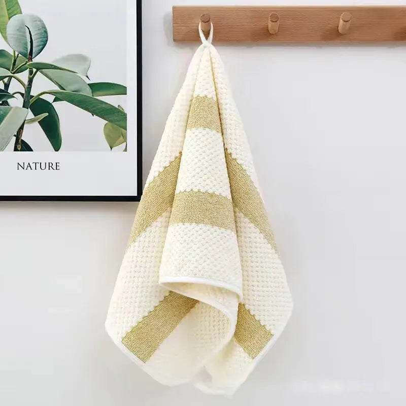 Bath Towel Washcloth Cotton Towel Solid Color Soft Absorbent Towels Multipurpose Use