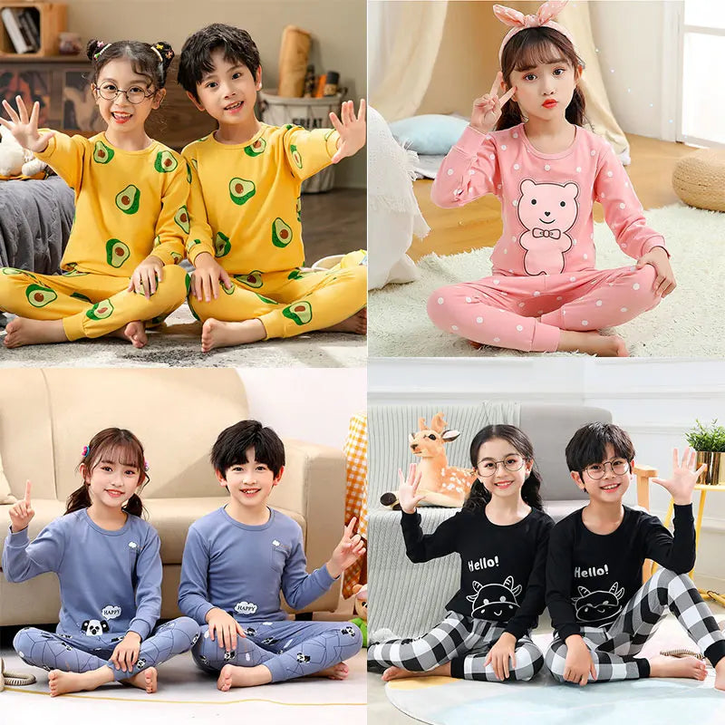 Autumn Winter Baby Girl Clothes Dinosaur Pajamas Sets Boys Pyjamas Kids Homewear Cotton Nightwear Children Home Clothing Pijamas