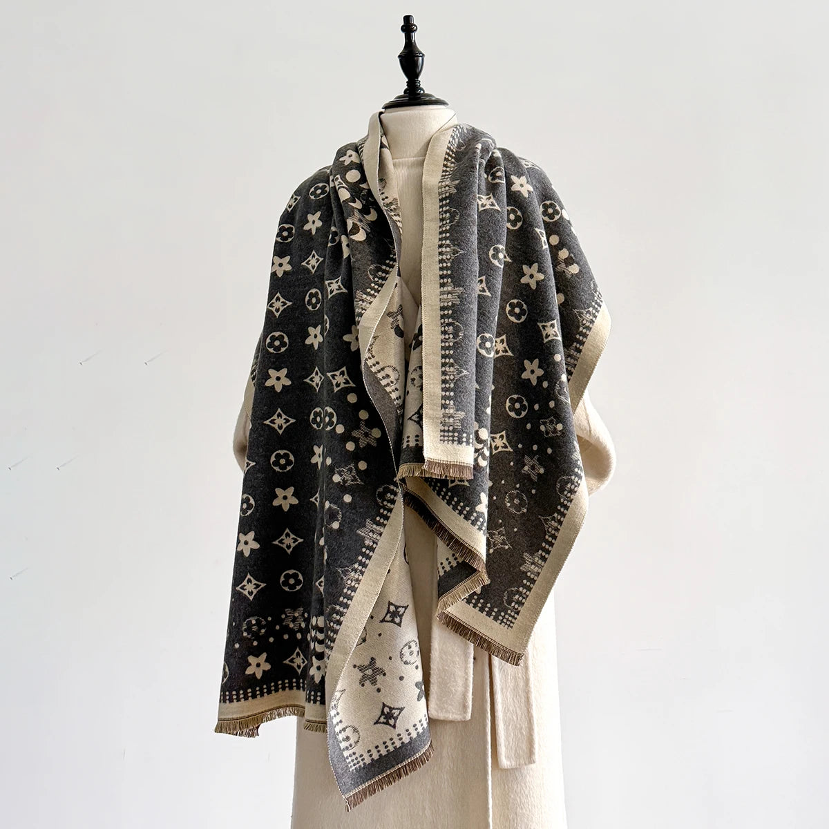 Women's Cashmere Scarf Winter Thick Blanket Wrap Pashmina Fashion Warm Design 2025