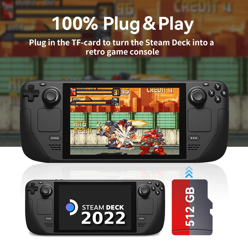 Game Card For Steamdeck/ Steamdeck OLED/Windows PC With 51400+ Games For PS3/PS2/PS1/PSP/Gamecube/Sega Saturn/MAME/3DO