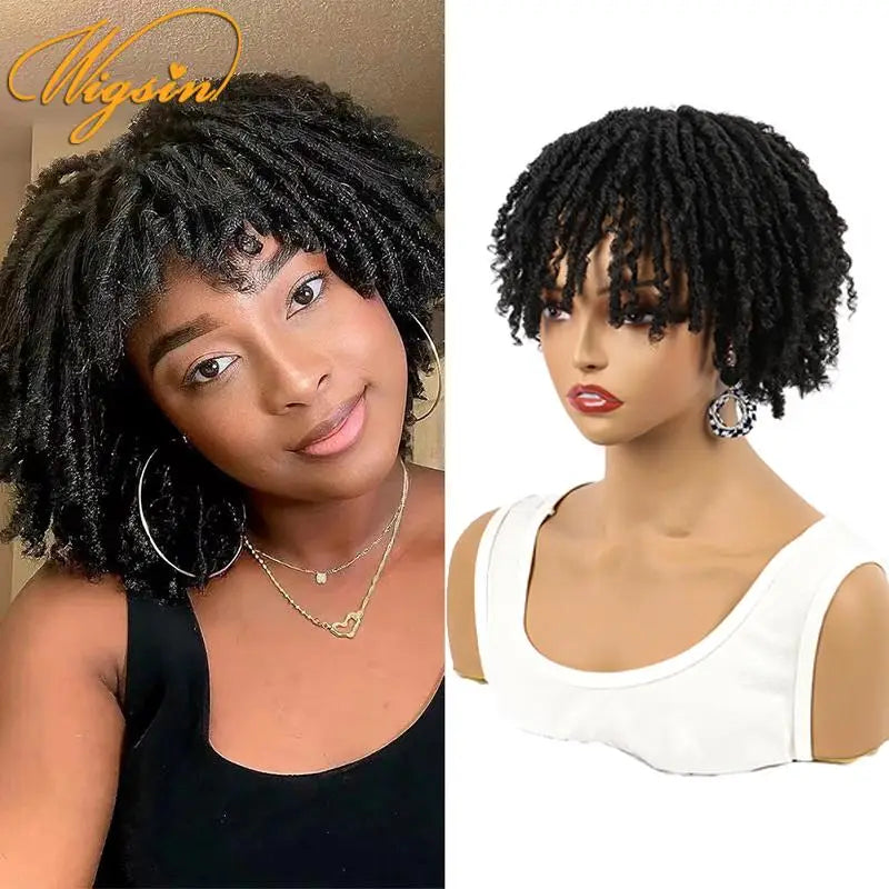 WIGSIN 6Inch Synthetic Men Dreadlocks Toupee Wigs Half Clip Topper Crochet Braids Women Wig