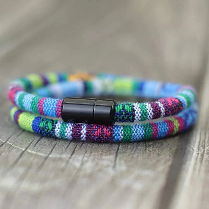 Men Bohemia Rope Bracelet Attract Magentic Adventure Survival Braslet Pulseras Hilo Hombre Beach Surf Brazalete