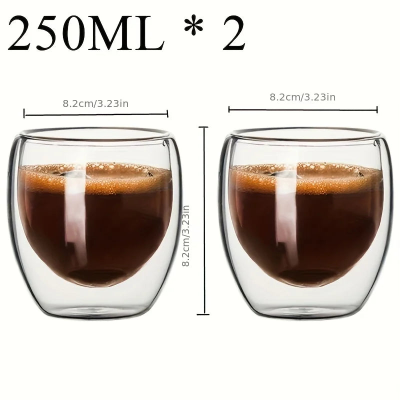 Double Wall Glass Transparent Cup Heat Insulation Handmade Tea Drink Cups MINI Whisky glasses Espresso Coffee Mug