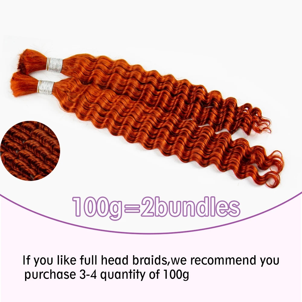 22 24inch Water Wave Braiding Human Hair Bulk Curly Braiding  Human Hair Extensions
