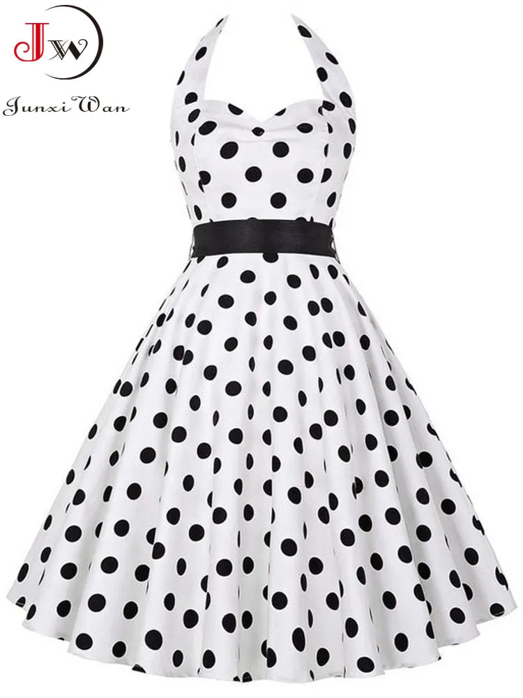 Polka Dot Dress Women 50s 60s Prom Party Dresses