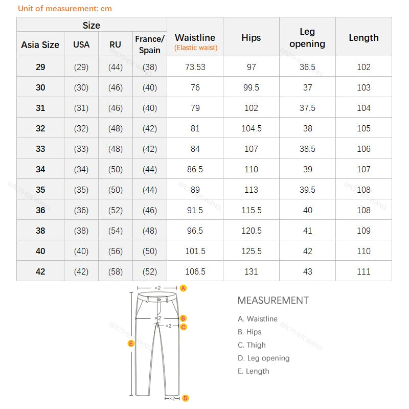 Summer Thin Jeans Men's Loose Straight Pants Fashion Elastic Waist Stretch Cotton Business Casual Denim Trousers Light Blue