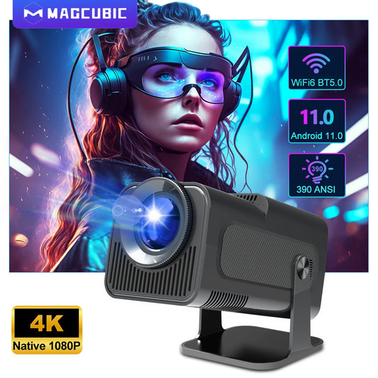 4K Native Android 11 Projector HY320 Dual Wifi6 BT5.0 Cinema Outdoor Portable Projetor