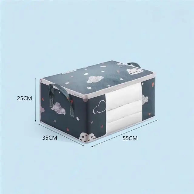 Large Capacity Clothes Storage Bag Organizer With Sturdy Zipper Reinforced Handle Suitable For Blankets Bedding Foldable