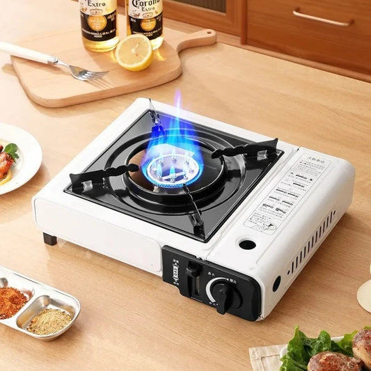 Portable Butane Gas Stove 2025 Outdoor Cassette for BBQ Camping Hiking Picnic - Metal Household Cooking Stove with Ignition Device