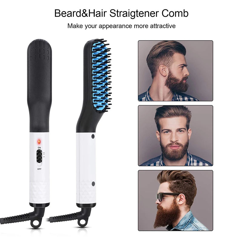 Hot Comb Electric Heating Comb For Men Beard Straightening Brush Hair Styler