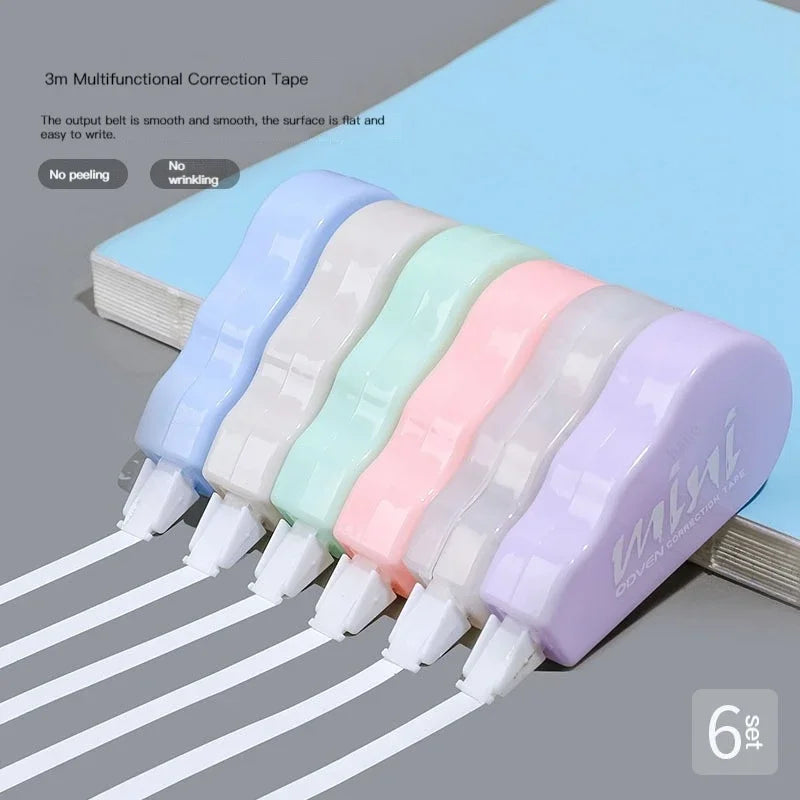 6Pcs/pack Correction Tapes Stationery Cute Girl Portable Mini Tape Set School Office Supply