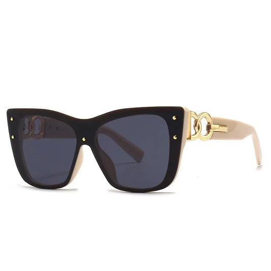 New Fashion Big Frame Cat Eye Sunglasses For Ladies Street Shot Fashionable Women Driving Shades UV400