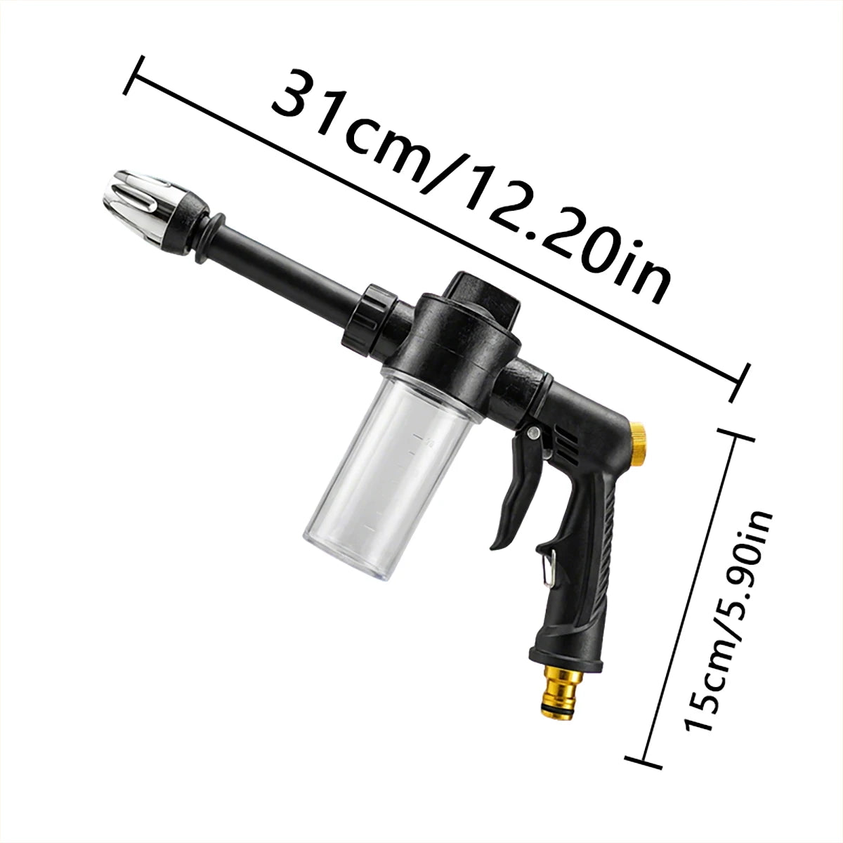 High pressure car washing spray gun with foam bottle for pets, motorcycles, and gardens