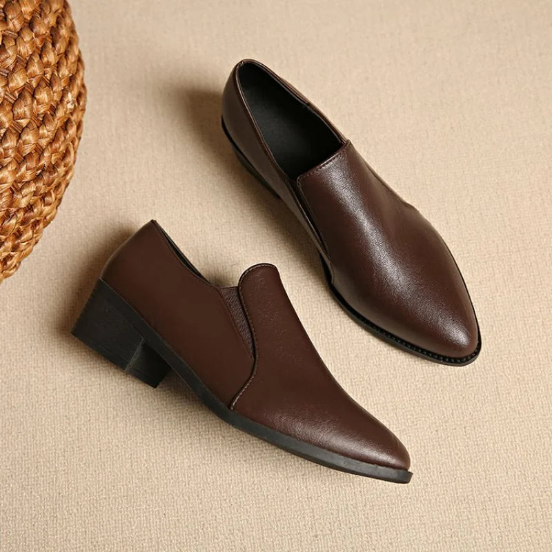 Women's French Pointed-Toe Slip-On Loafer Breathable Comfort Shoes Spring/Fall