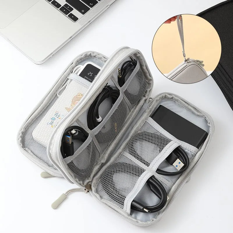 Travel Portable Digital Product Storage USB Data Cable Organizer Box Bag