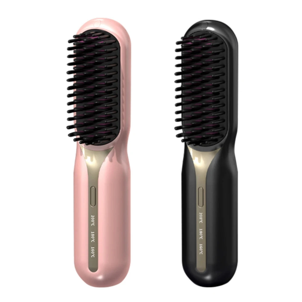 Cordless Straightener Comb Professional Electric Brush Smoothing Iron Negative Ion Nourish Hair Care