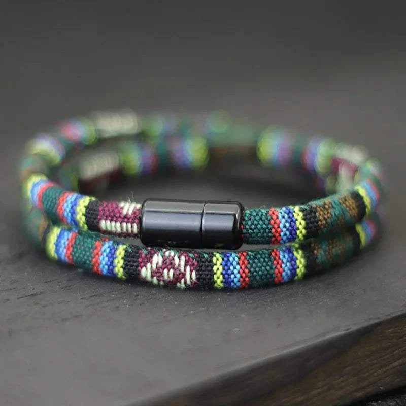 Men Bohemia Rope Bracelet Attract Magentic Adventure Survival Braslet Pulseras Hilo Hombre Beach Surf Brazalete