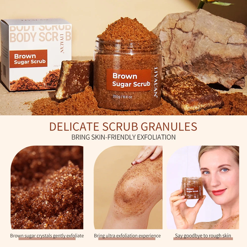 Brown Sugar Body Scrub Smooth Skin Exfoliating Deep Cleaning Moisturizing Organic Sugar