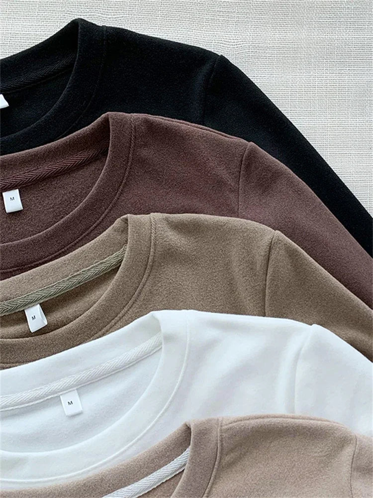 Winter Women Sweater T Shirt Women  Oversize T-Shirt Woman Clothes Female Tee Tops Pullover Long Sleeve Tube Knitted Tshirt Top