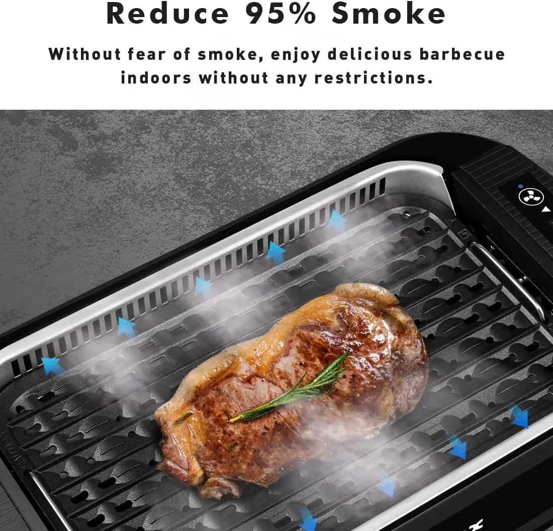 Grill Indoor, CUSIMAX Electric Grill, 1500W Grill Portable BBQ Grill with LED Smart Display