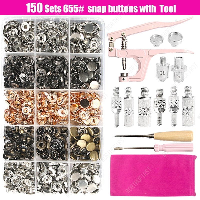 Stainless Steel Snap Button 503# Fasteners Buttons Pliers Punch Hole Mold Sewing Accessories for Clothing Jacket Leather Craft