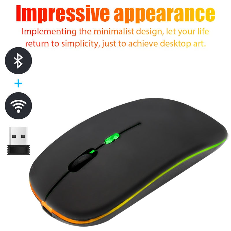 Pc Gamer  Wireless Bluetooth Silent Mouse 4000 DPI For MacBook Tablet Computer Laptop PC Mice Slim Quiet 2.4G Wireless Mouse