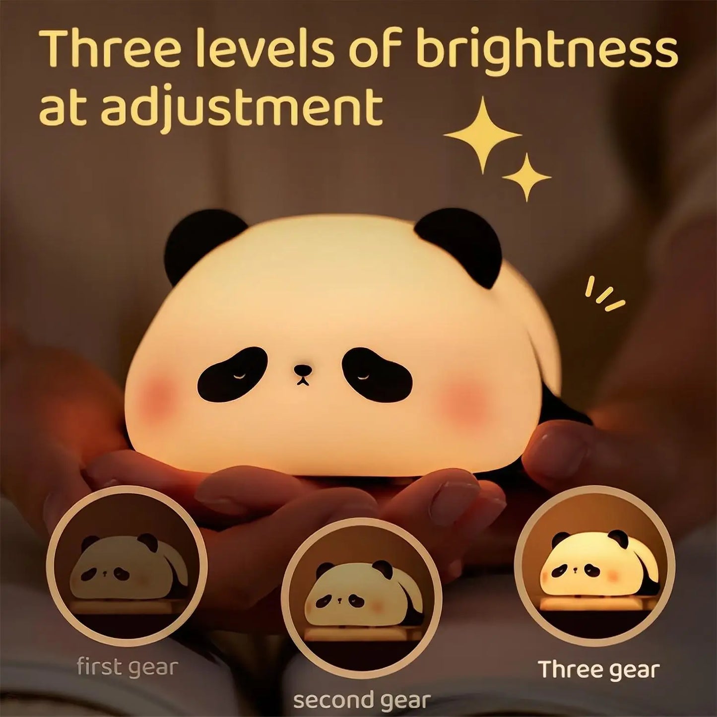 LED Night Light Cute Sheep Panda Rabbit Silicone Lamp Bedside Decor