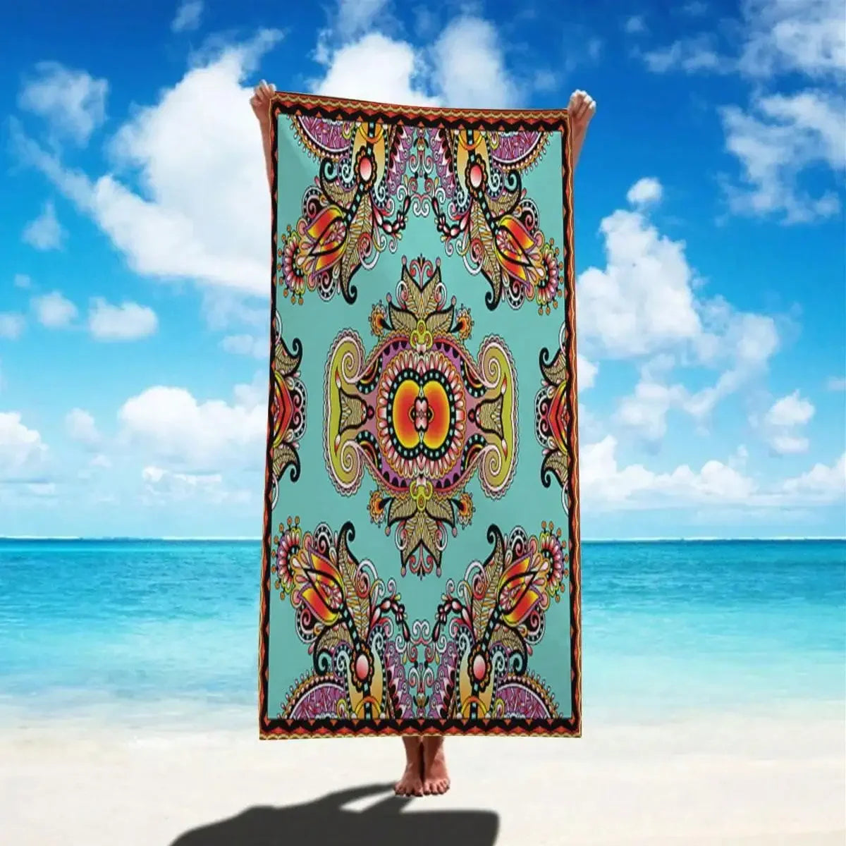 Unisex Ultra-Soft Fiber Plant Floral Animal Patterns Lightweight Travel Outdoor Sports Fitness Beach Towel/Sarong