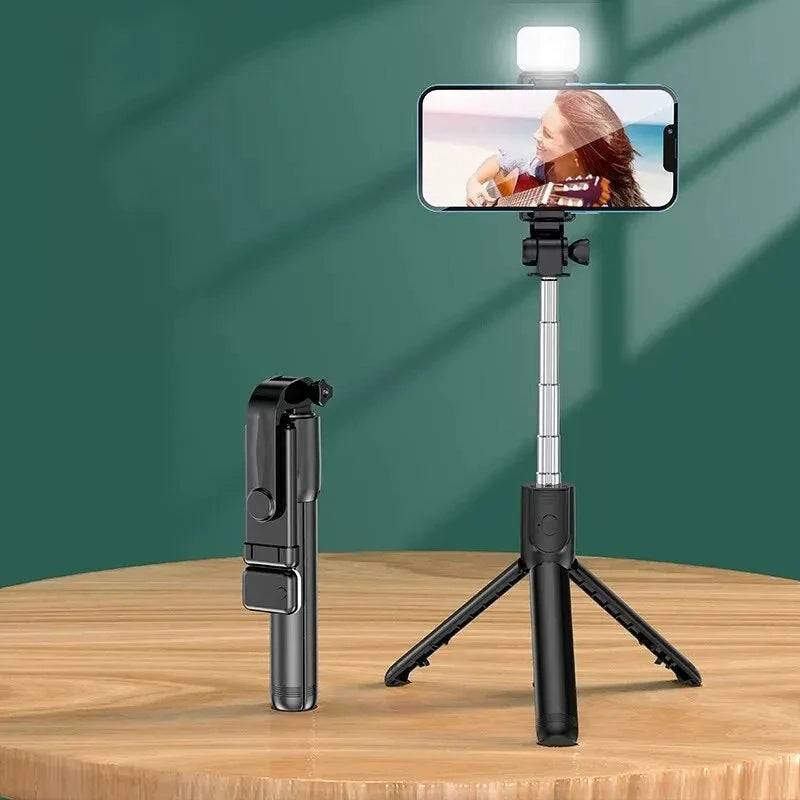 Monopod Remote Shutter Fill Light for iPhone Samsung Xiaomi Phone Holder Wireless Bluetooth Selfie Stick