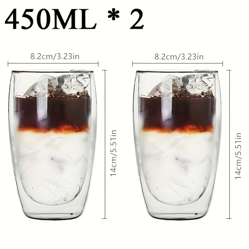 Double Wall Glass Transparent Cup Heat Insulation Handmade Tea Drink Cups MINI Whisky glasses Espresso Coffee Mug