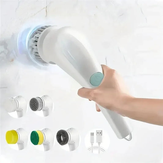 Five in One Multifunctional Electric Cleaning Brush for Bathroom Washing and Kitchen Cleaning Tools