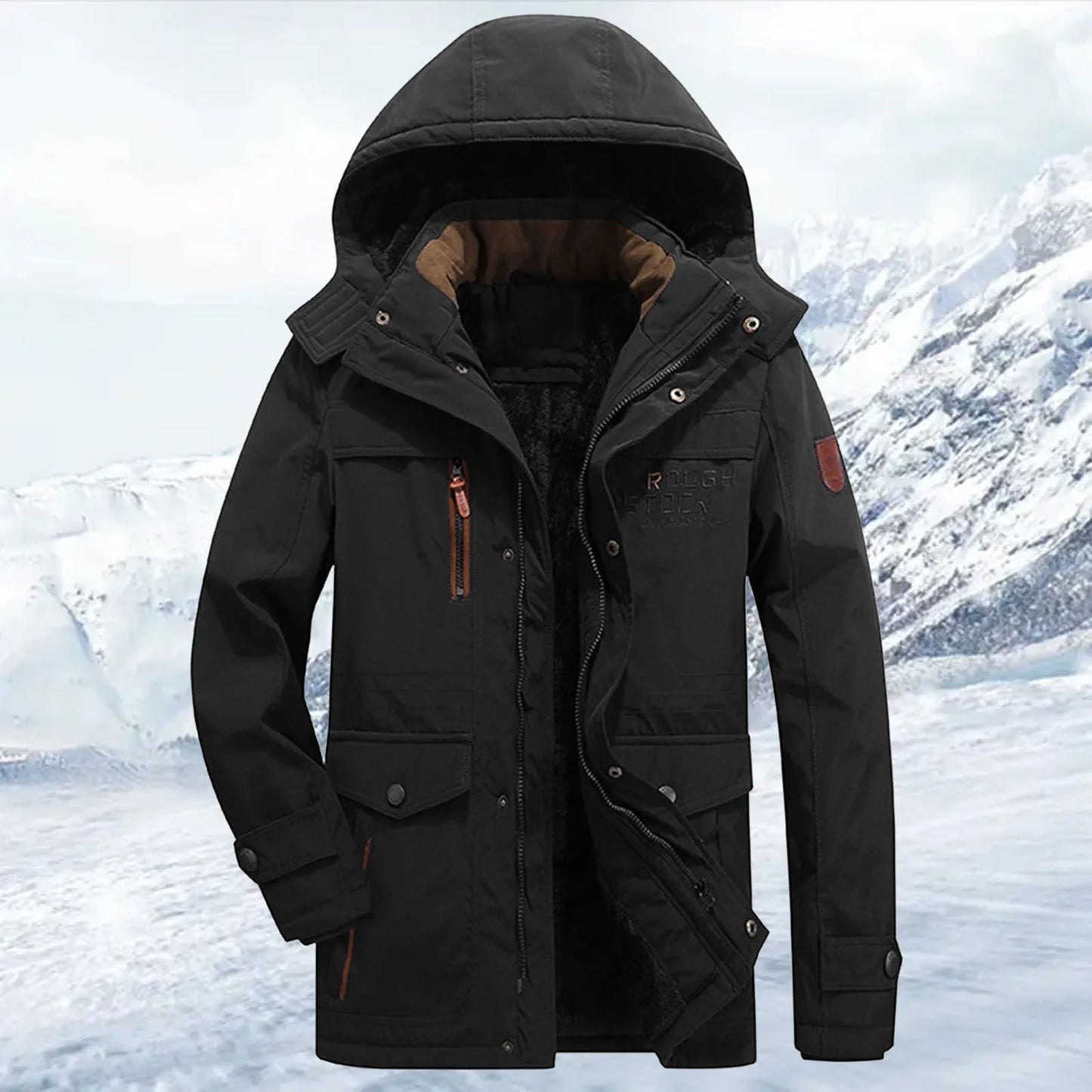 Winter Cold-resistant Men Parkas Warm Hooded Outwear Fleece Lined Military Zipper Jackets