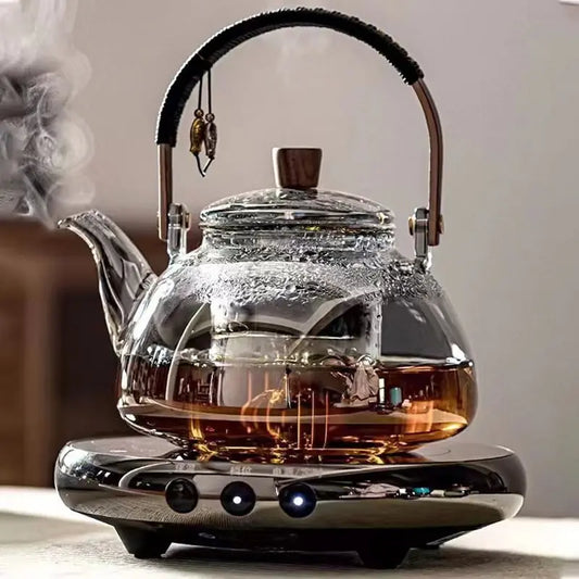 Teapot Household Glass Tea Maker High Temperature Resistant Steaming and Boiling Dual-purpose Teapot
