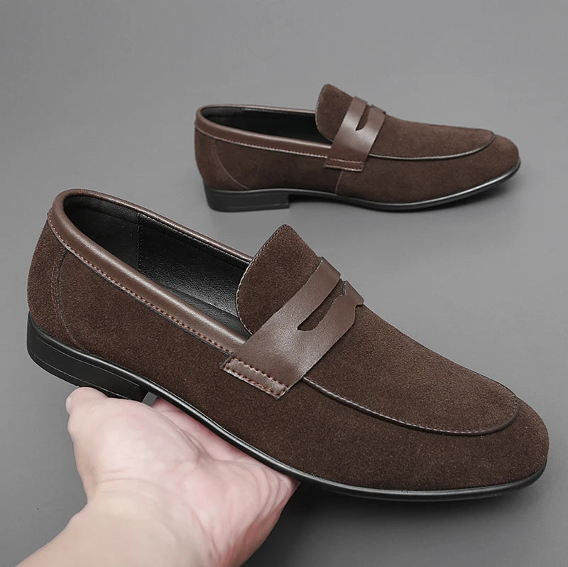 New Green Casual Shoes Classic Frosted Leather Men Soft Loafers Men Flats Comfortable Driving Shoes Slip on Loafers Moccasins