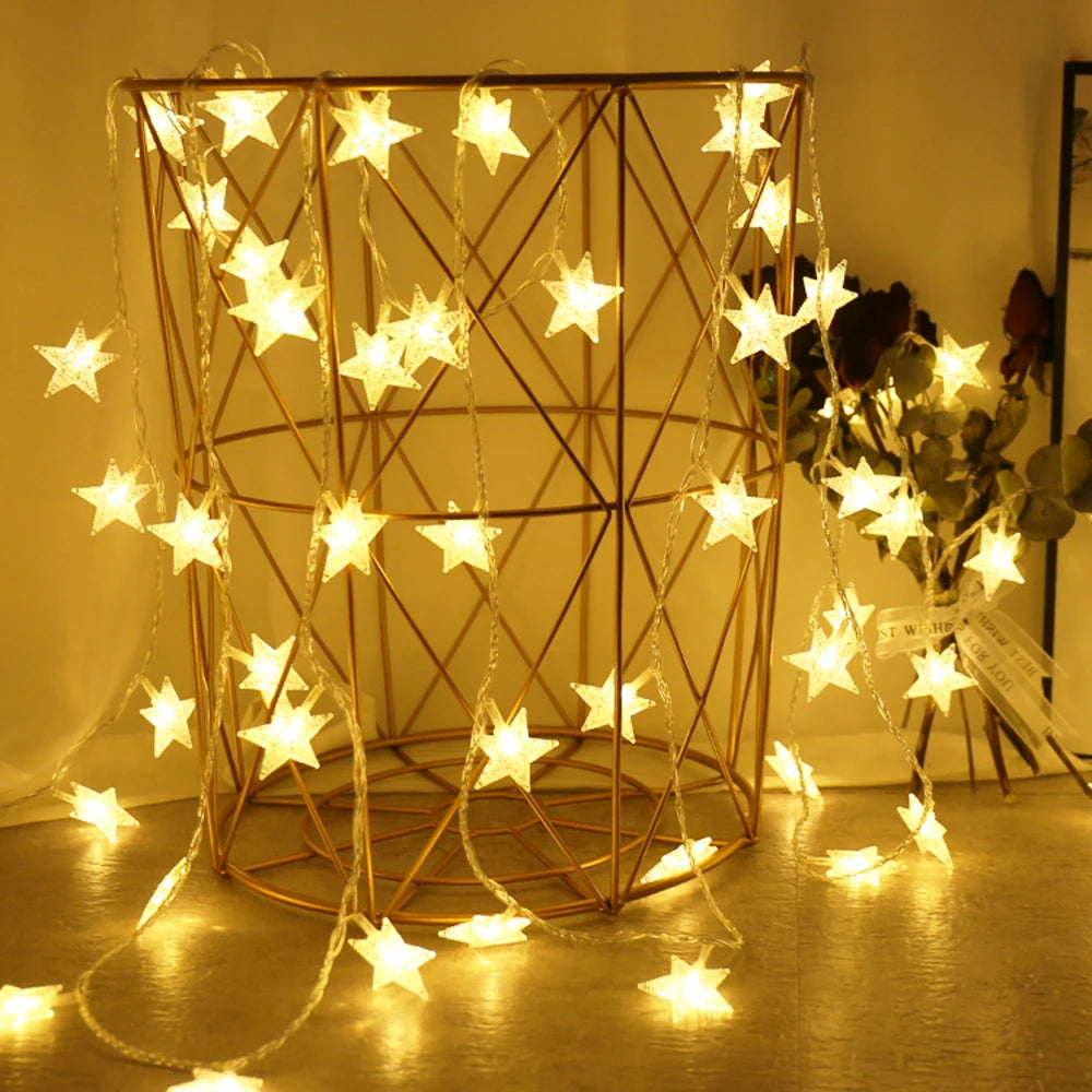 LED String Lights Outdoor Star Chain Garland Light Bulb Fairy Lights Party Home Wedding Garden Christmas Decor