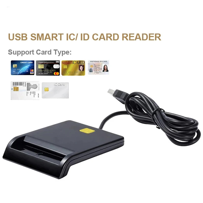 USB Smart Card Reader For Bank Card IC/ID EMV card Reader High Quality for Windows 7 8 10 Linux OS USB-CCID ISO 7816