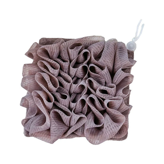 Bath Ball 2 in 1 Towel Loofah With Drawstring Closure For Soap Soft Exfoliating Skin Care Bathing Tool
