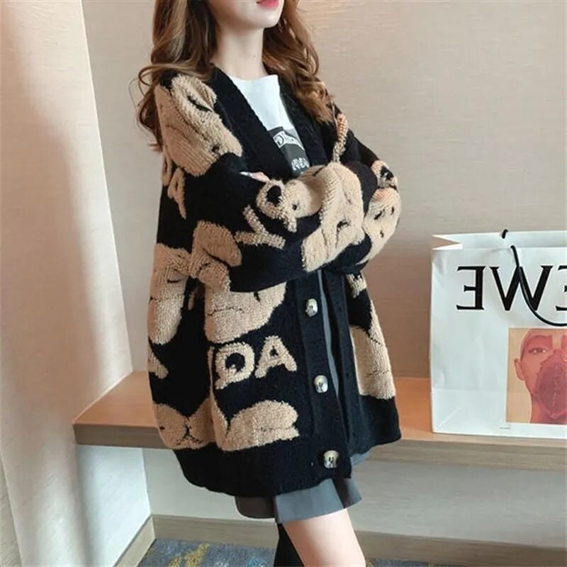 Loose Sweater Oversize Woman Christmas Sweater Coat Fashiont Cardigan For Women Thick Winter Clothes