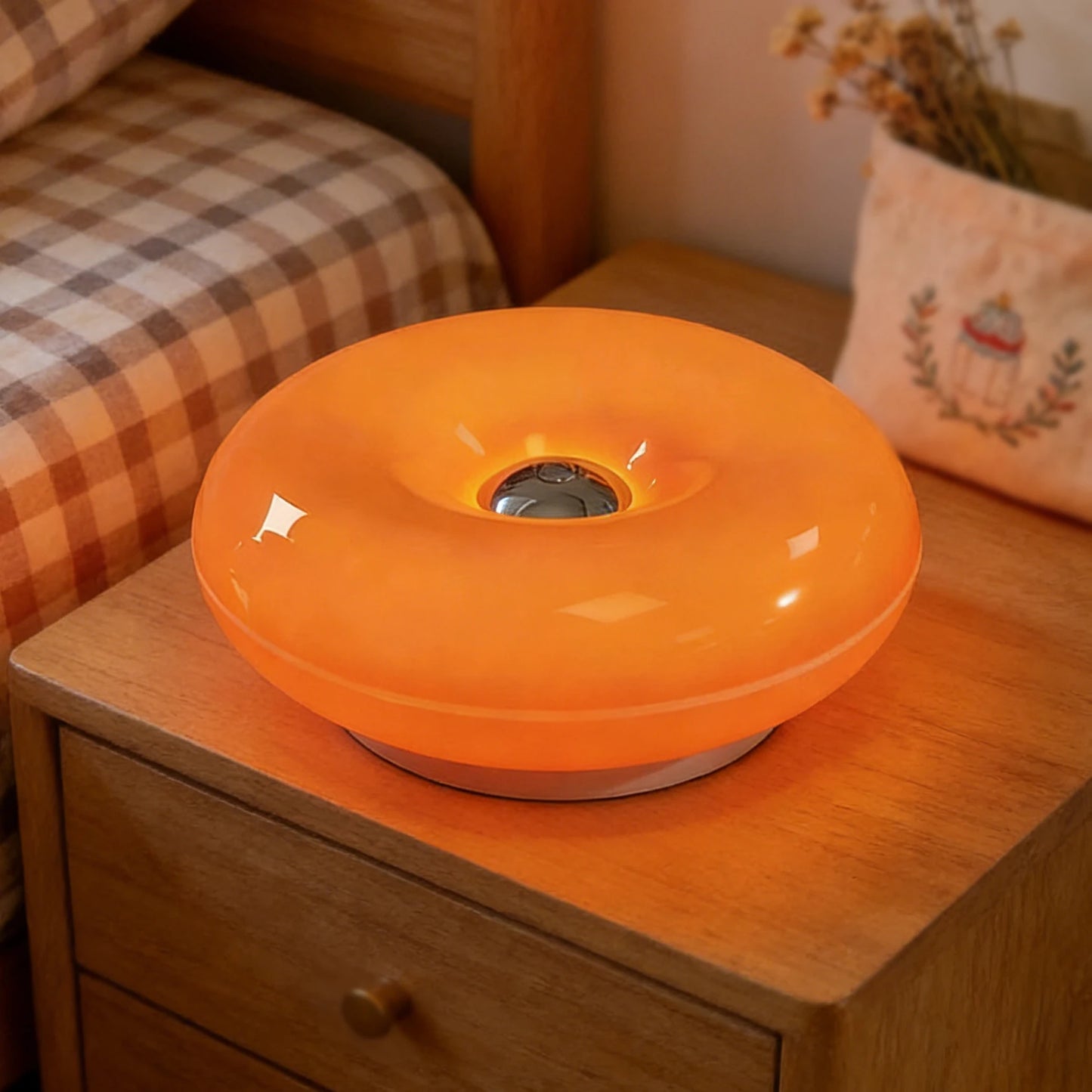 Donut Shape LED Table Lamp, Dimmable Night Light for Bedroom Living Room Home Decor