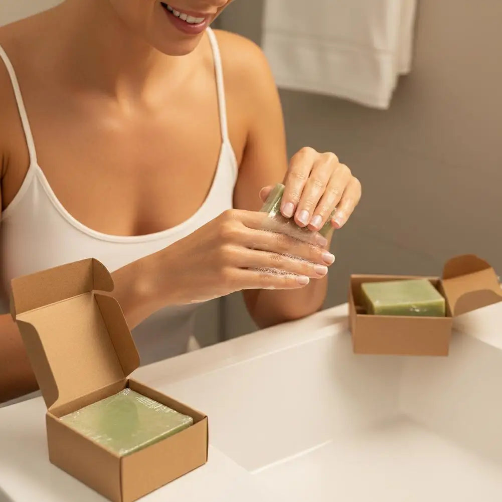 Ancient Soap Natural Skin-Soothing Olive Oil Handmade  - De-tangling Facial Soap Set