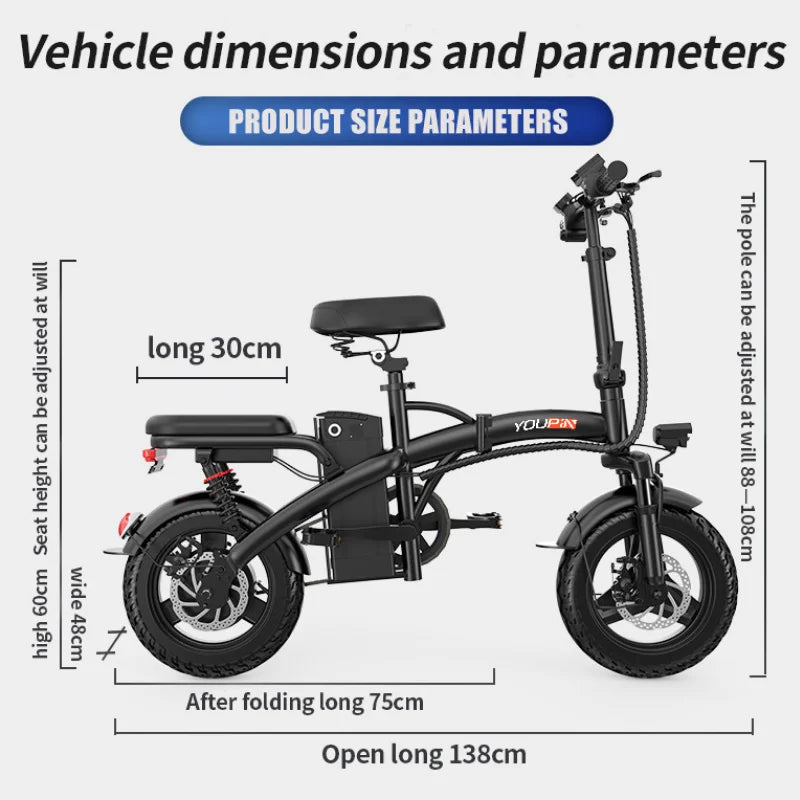 Electric Bike 400W High-Speed Motor Collapsible Electric Bicycle Lithium Battery E bike