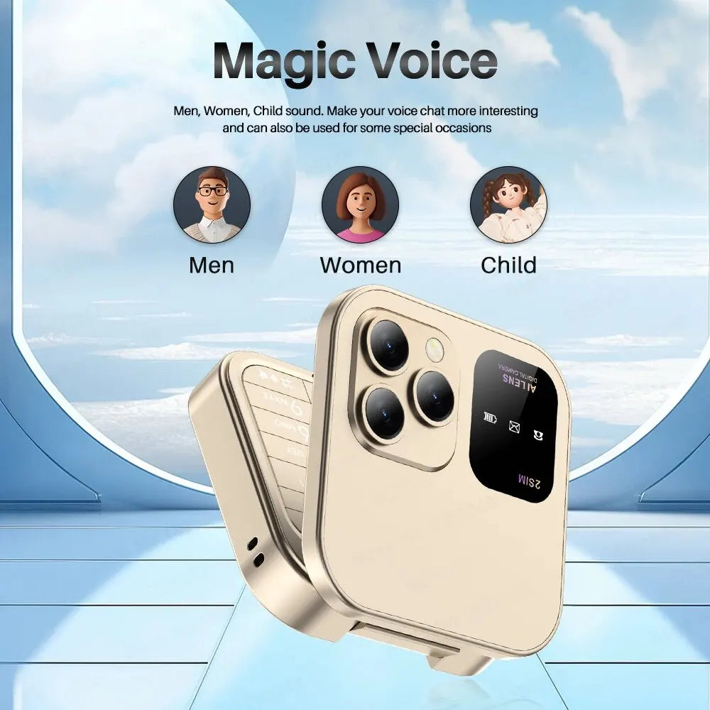 SERVO MIni Fold Mobile Phone Speed Dial Video Player Magic Voice 3.5mm Jack Small Flip Cellphone