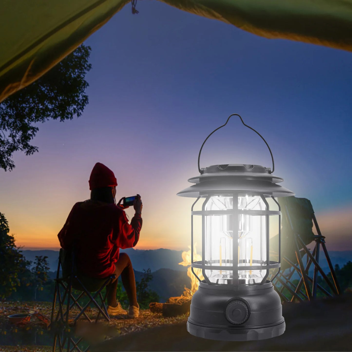 Garden Hanging Lamp Waterproof Power Bank for Hiking Climbing