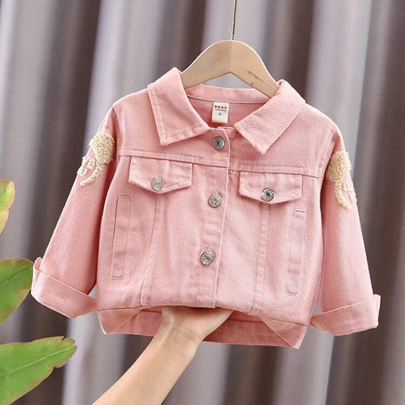 Girl Coat Spring and Autumn Children Cartoon Girl Denim Clothes Kids Jacket Kids Jackets for Girls