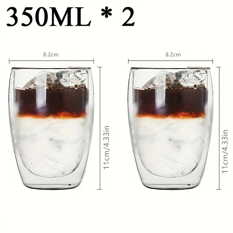 Double Wall Glass Transparent Cup Heat Insulation Handmade Tea Drink Cups MINI Whisky glasses Espresso Coffee Mug