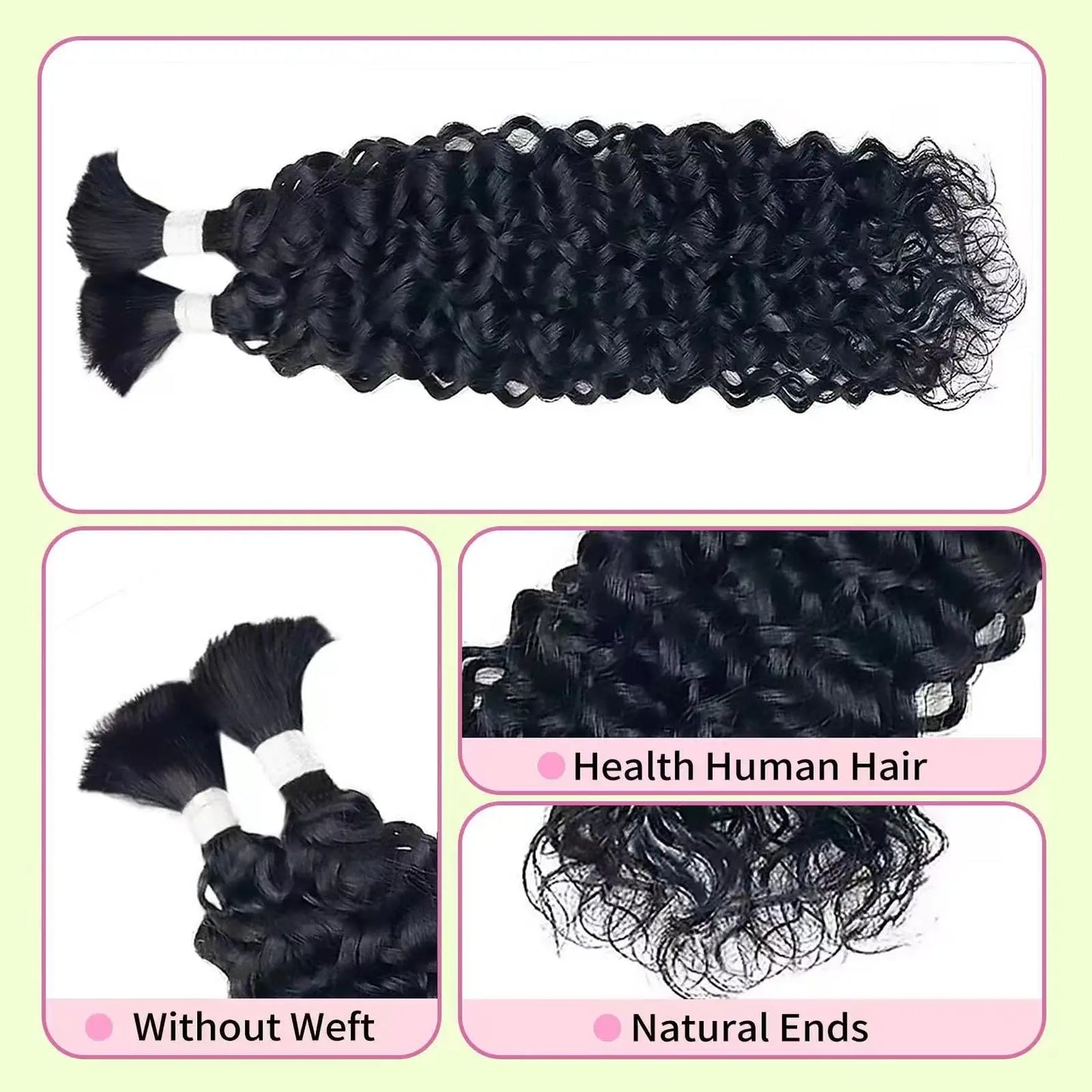 Deep Wave Bulk For Braiding Hair No Weft Human Hair Extension