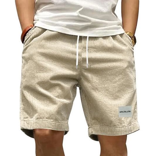 Vintage Cargo Shorts Men's Summer Corduroy Short Pants Casual Breathable Solid Color Shorts
