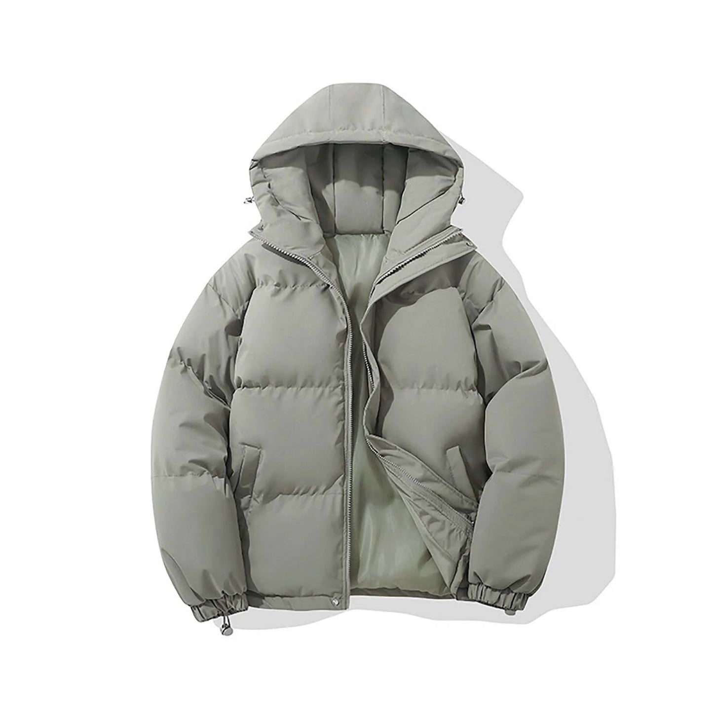 Men Winter Cotton-Padded Warm Thicken Hooded Down Jackets Outwear Coats