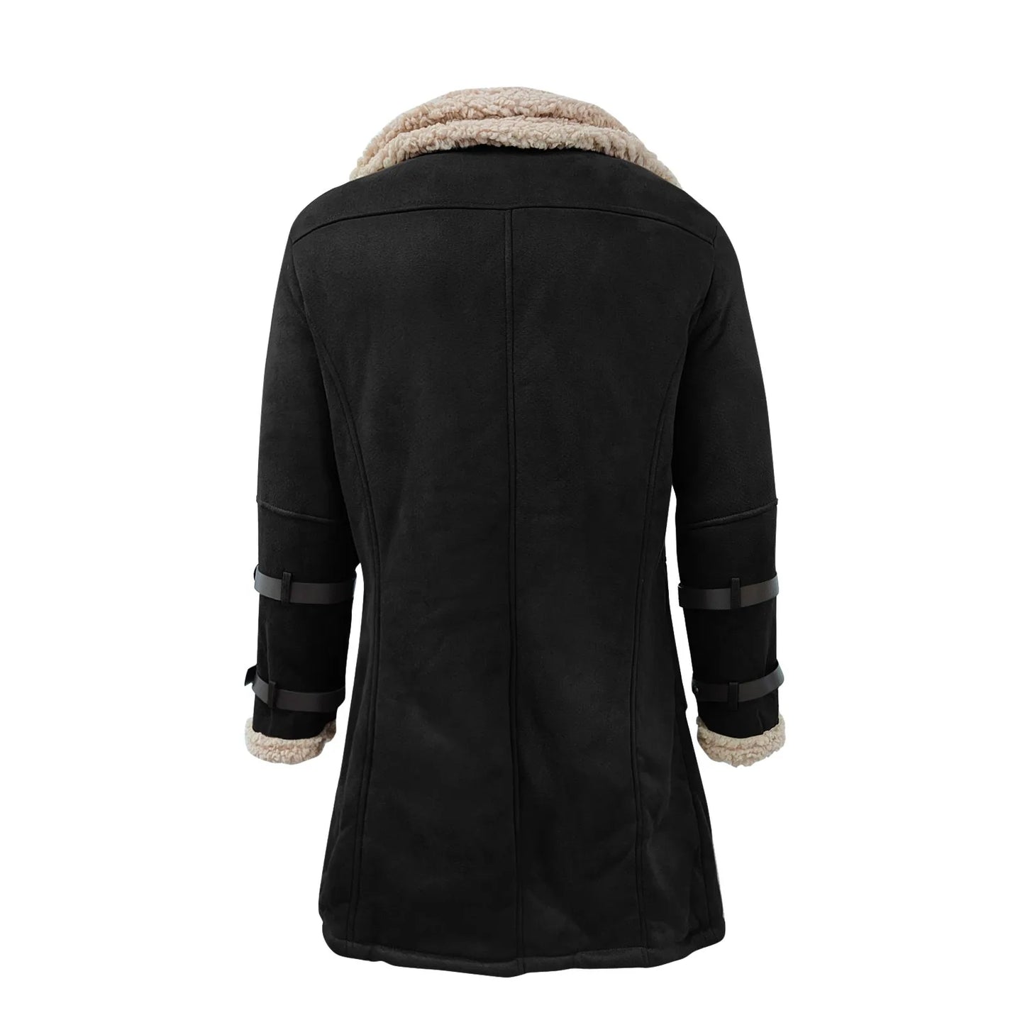 Men Autumn And Winter Jackets Warm Lapel Long Sleeve Full Zipper Overcoats Deerskin Velvet Composite Fleece Jacket